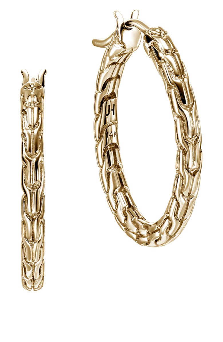 John Hardy JH Essential Hoop Earrings, Main, color, Gold