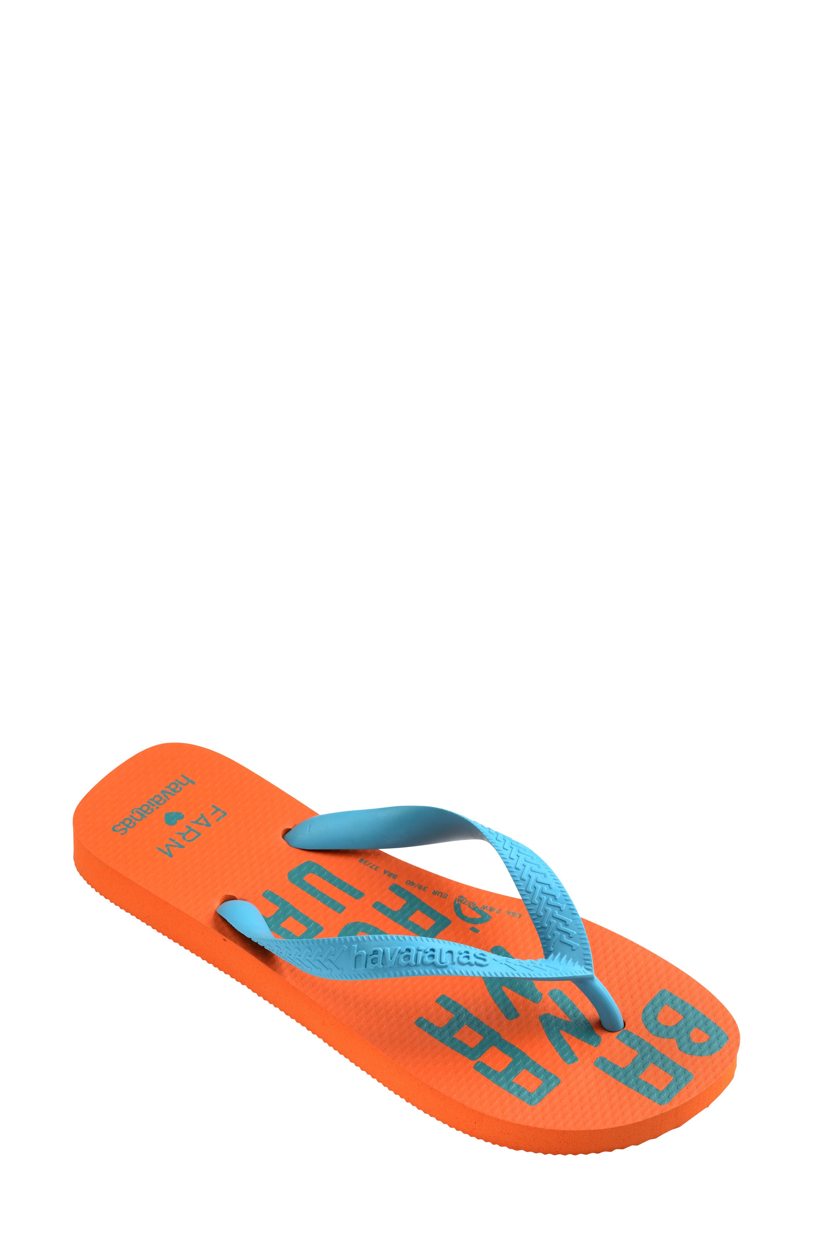 x FARM Rio Flip Flop, Main, color, BEGONIA ORANGE