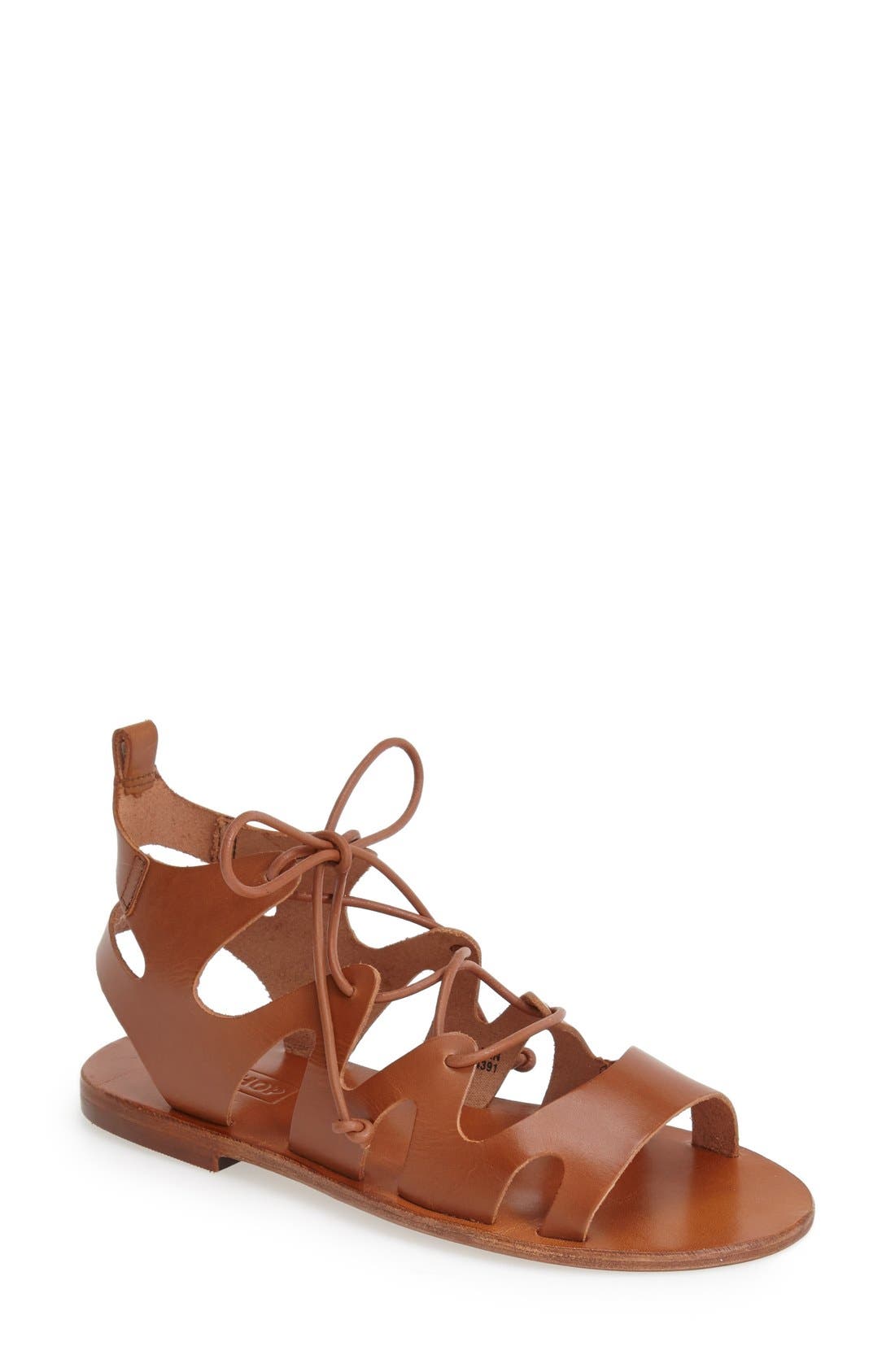Topshop 'Fig' Cutout Lace-Up Gladiator Sandal, Main, color, 