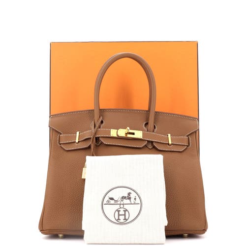 Pre-owned Hermes  Hermes Birkin Handbag Brown Togo With Gold Hardware 30 In Gold