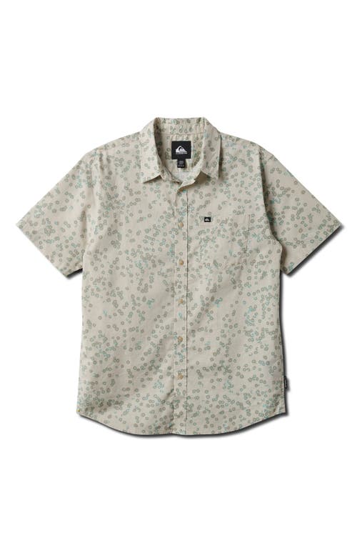 Quiksilver Cosmic Fields Classic Short Sleeve Button-up Shirt In Silver Birch