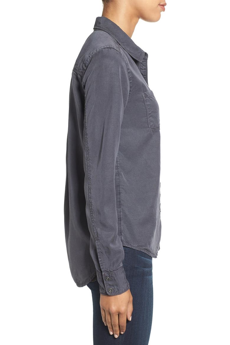 Long Sleeve Denim Shirt, Alternate, color, GREY EBONY