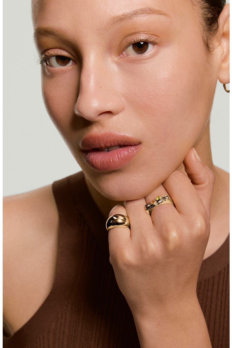 Puzzle Stacking Ring, Alternate, color, Gold / Peridot