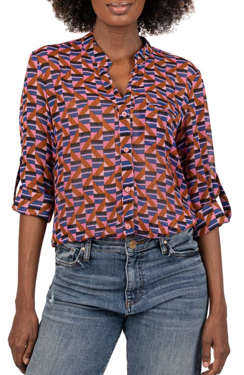 Jasmine Chiffon Button-Up Shirt