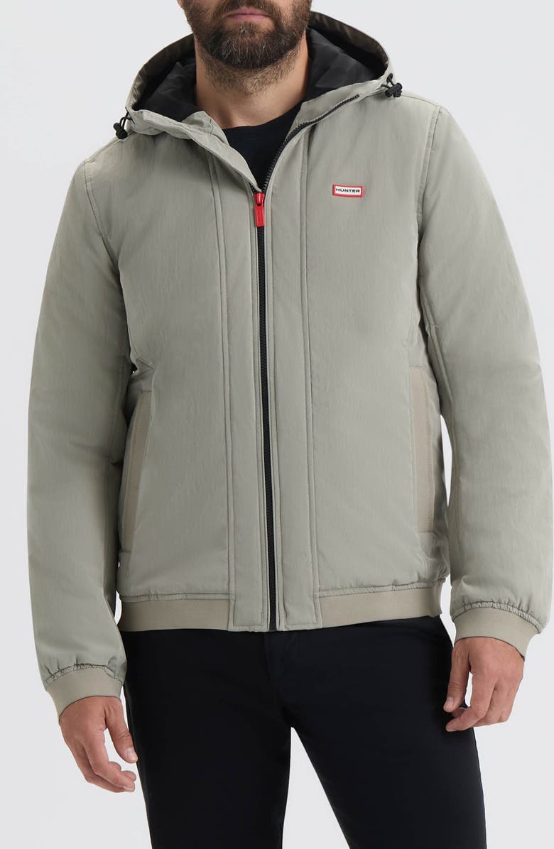 Hunter Horley Hooded Water Resistant Ripstop Jacket, Main, color, Dried Sage