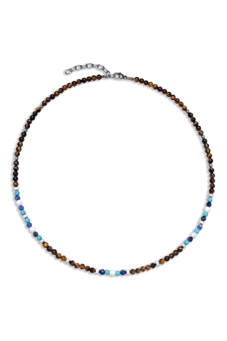 Men's Everett Beaded Necklace, Alternate, color, BROWN