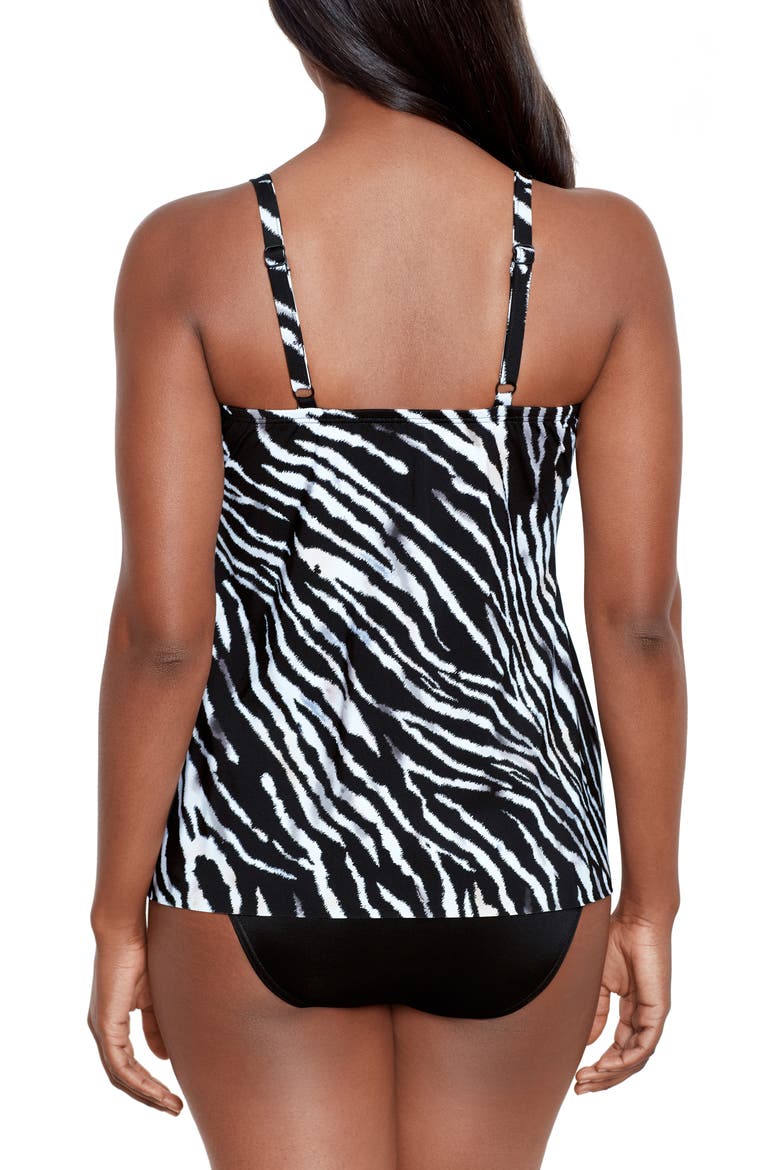 Tiger Sombre Marina Tankini Top, Alternate, color, BLACK/ WHITE