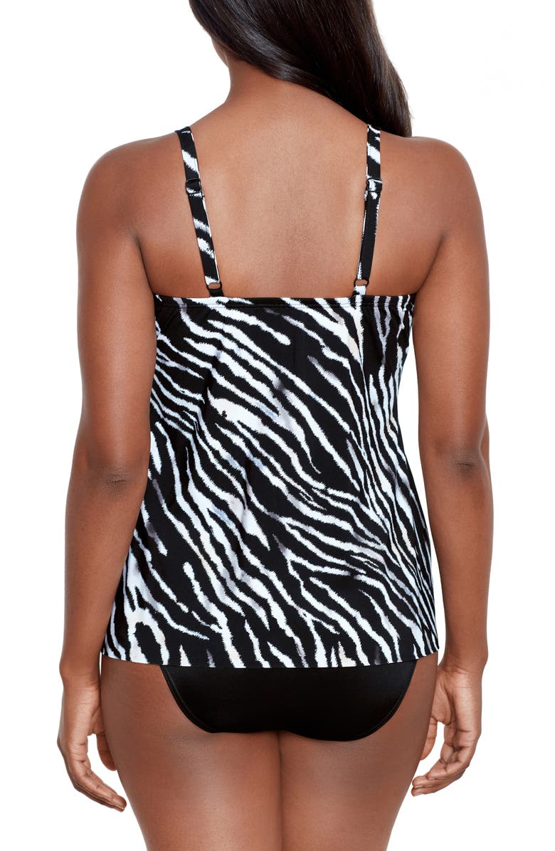 Miraclesuit<sup>®</sup> Tiger Sombre Marina Tankini Top, Alternate, color, Black/ White