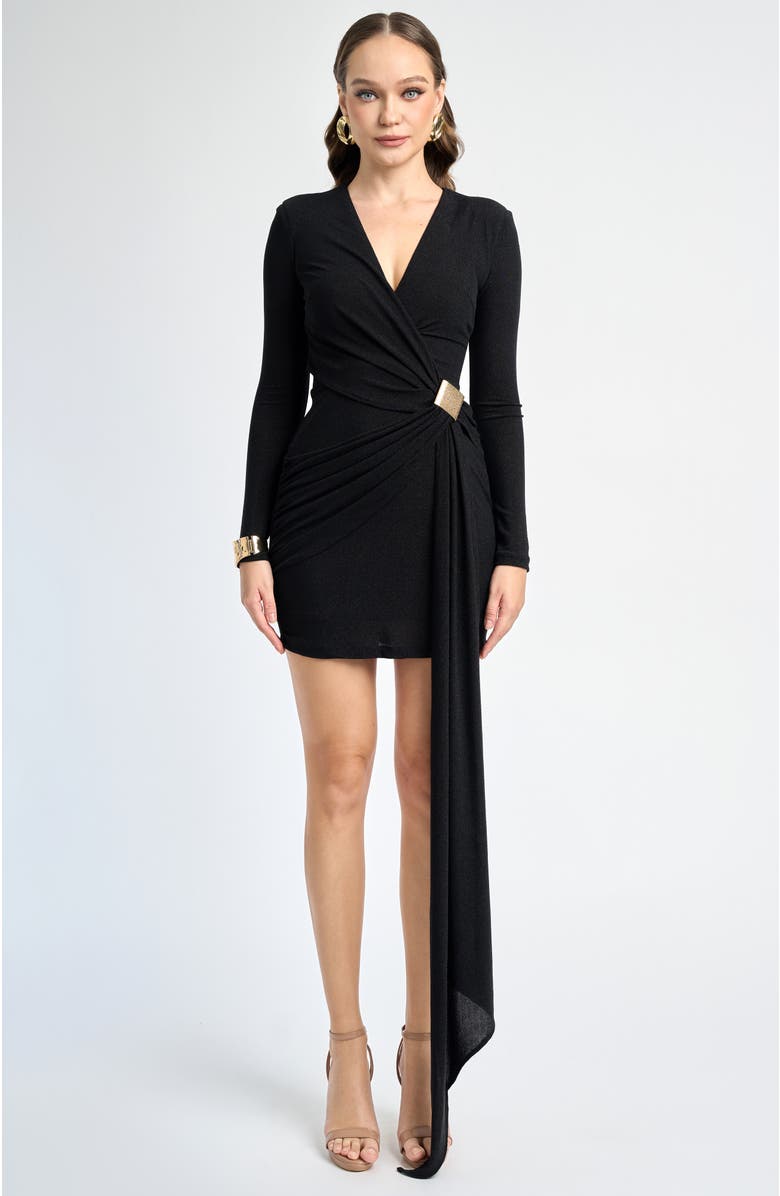 Bariano Cadence Long Sleeve Mini, Alternate, color, Black