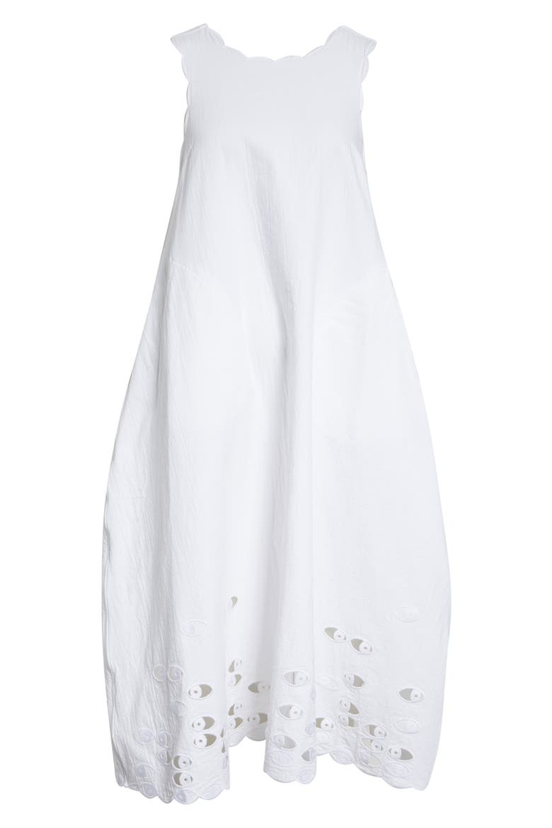 Watching Cotton Double Weave Dress, Alternate, color, WHITE