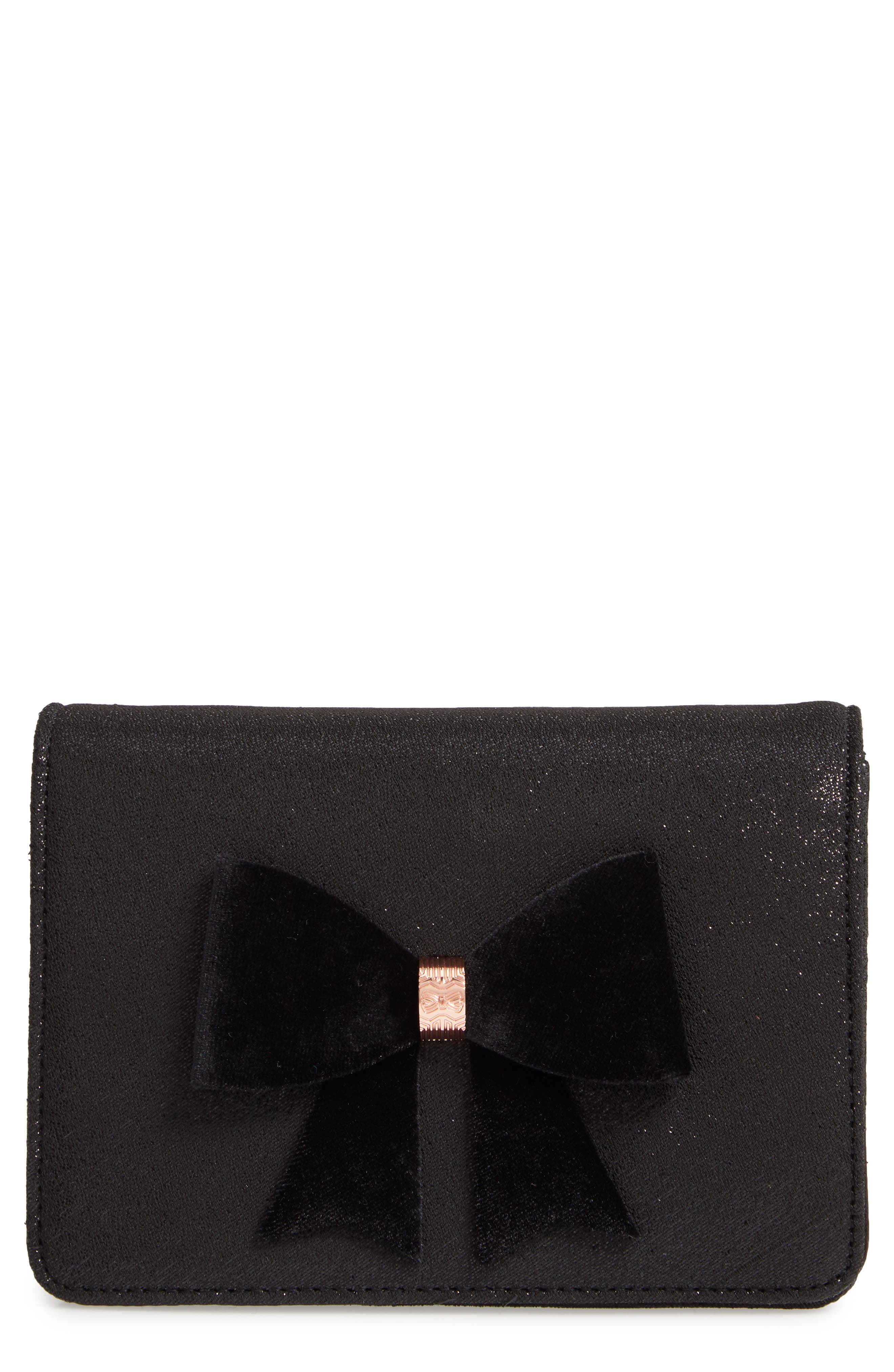 Ted Baker London Jeminna Velvet Bow Evening Bag, Main, color, 