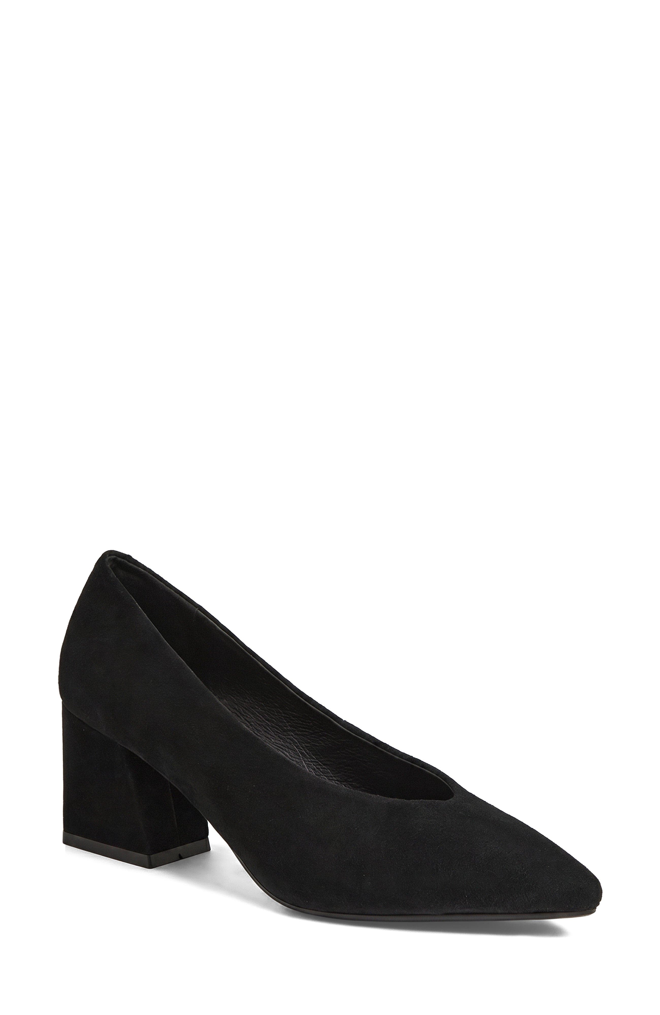 Moriel Block Heel, Main, color, Black WR  Suede