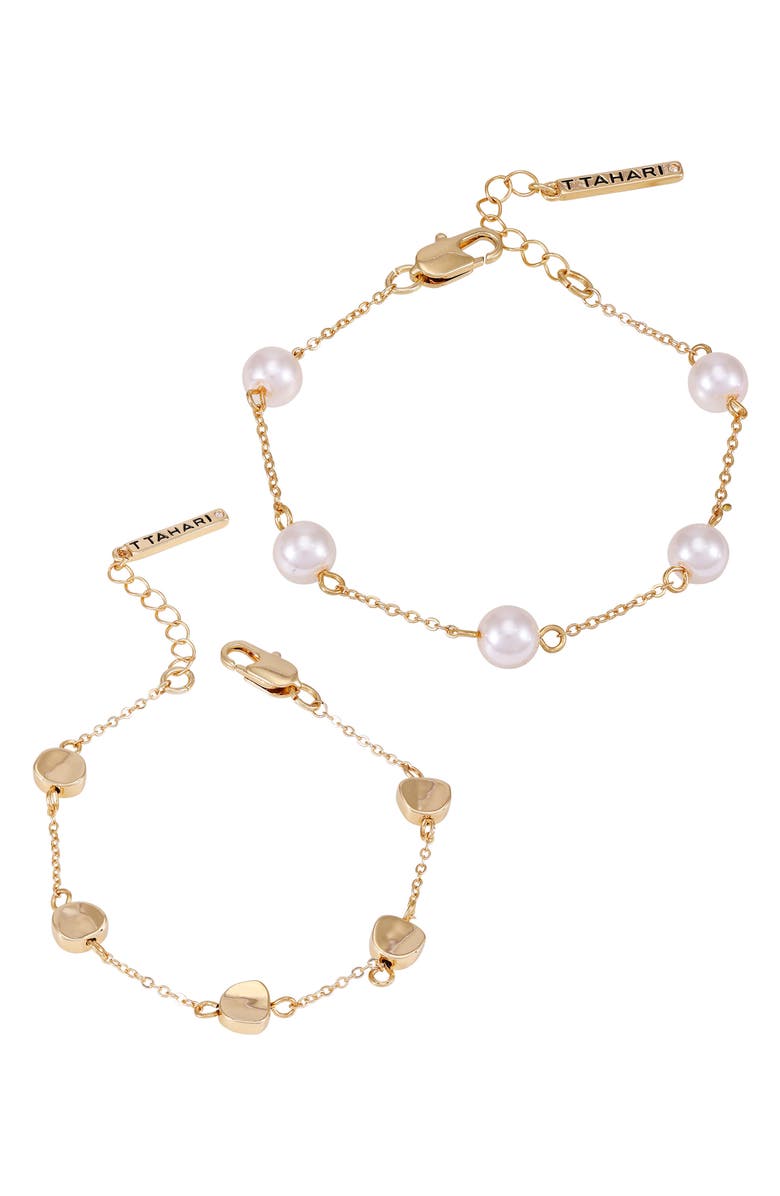T Tahari 2-Pack Assorted Station Bracelets, Main, color,
