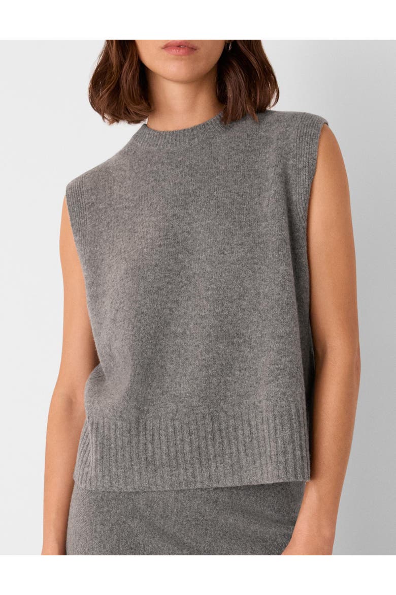 Knitted Sleeveless Vest, Alternate, color, Grey