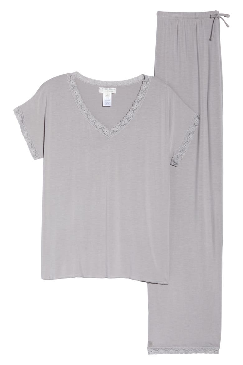 Luxe Jersey Pajamas, Alternate, color, PEWTER