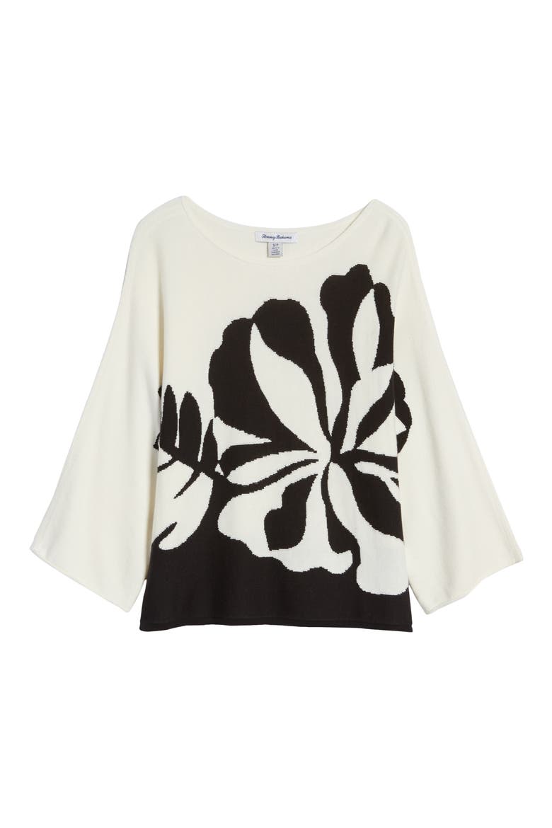 Hibiscus Hideaway Sweater, Alternate, color, COCONUT