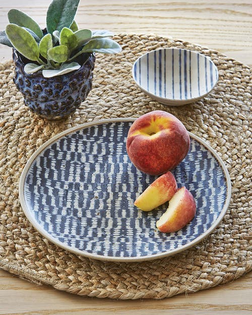 Tag Wyatt Blue Multi Porcelain Appetizer Plates In Blue