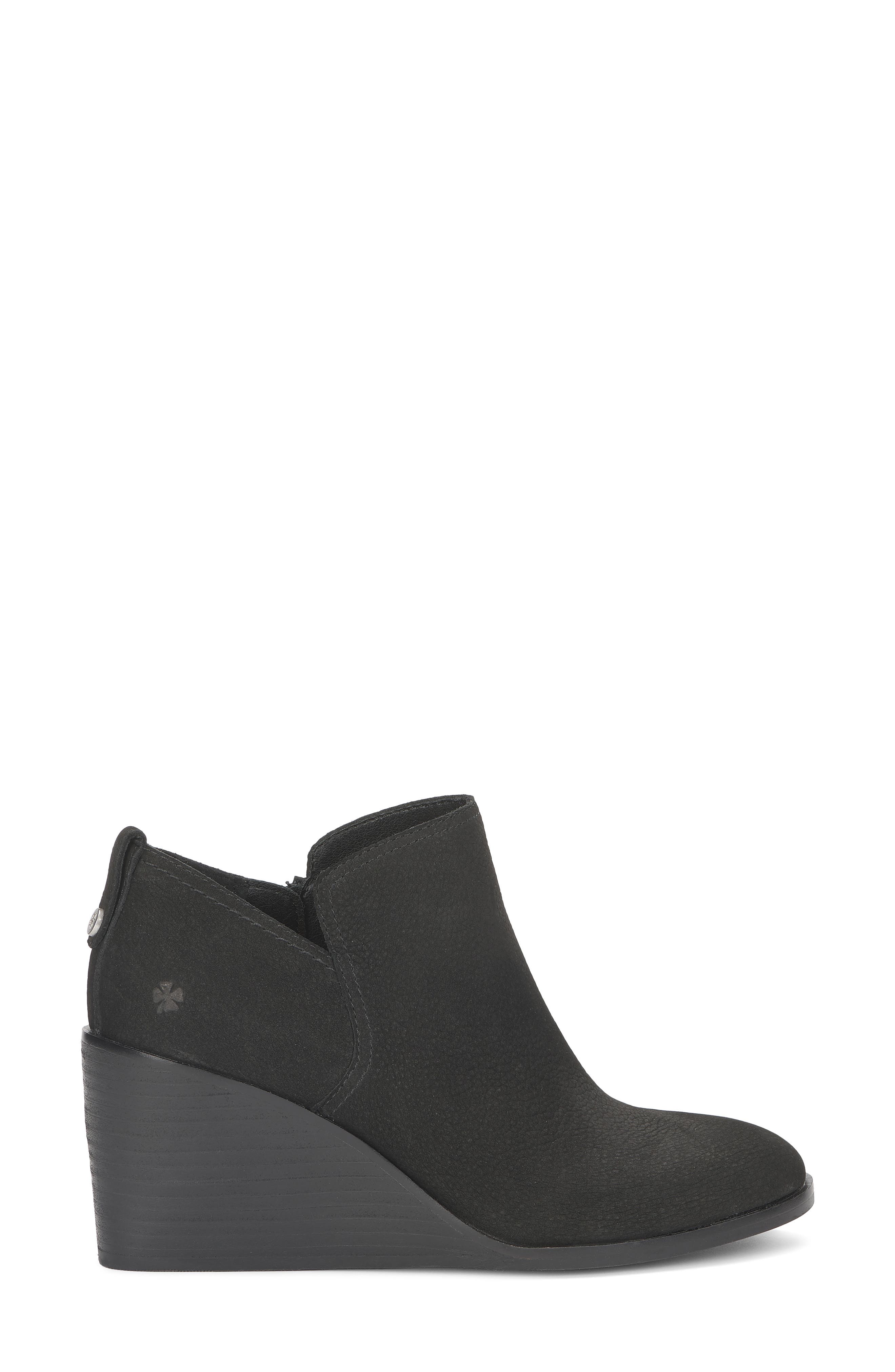Zinlay Leather Wedge Bootie, Alternate, color, BLACK 01
