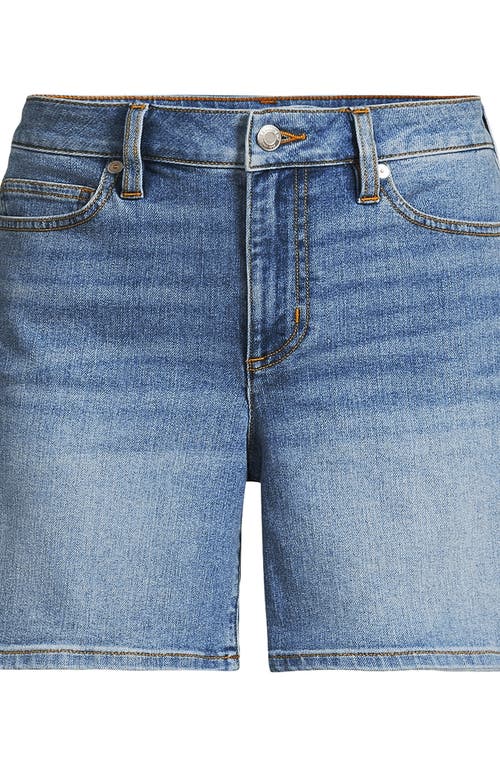 LANDS' END LANDS' END RECOVER MID RISE 7" JEAN SHORTS
