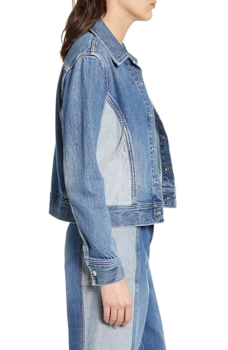 Lee Eisenhower Seamed Two-Tone Denim Trucker Jacket, Alternate, color,