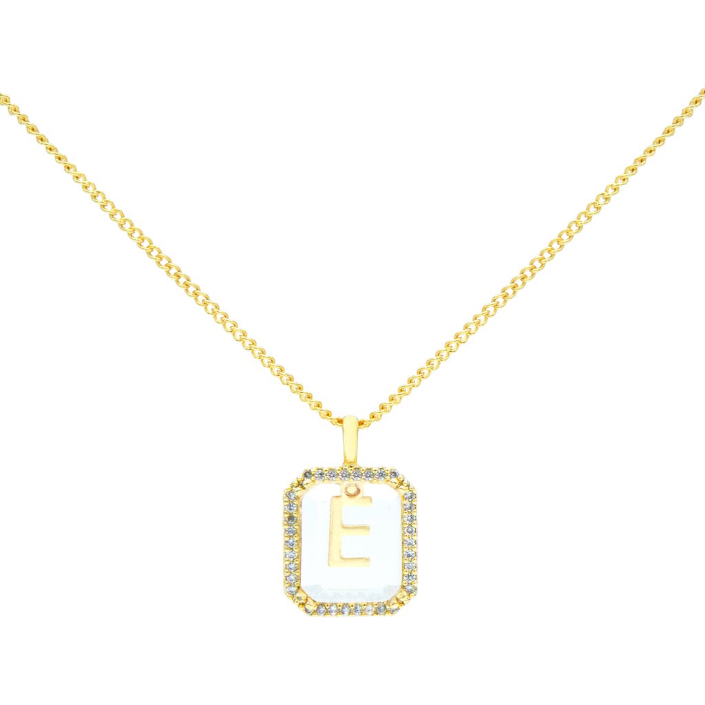 La Meno Crystal Letter Square Pendant Necklace
