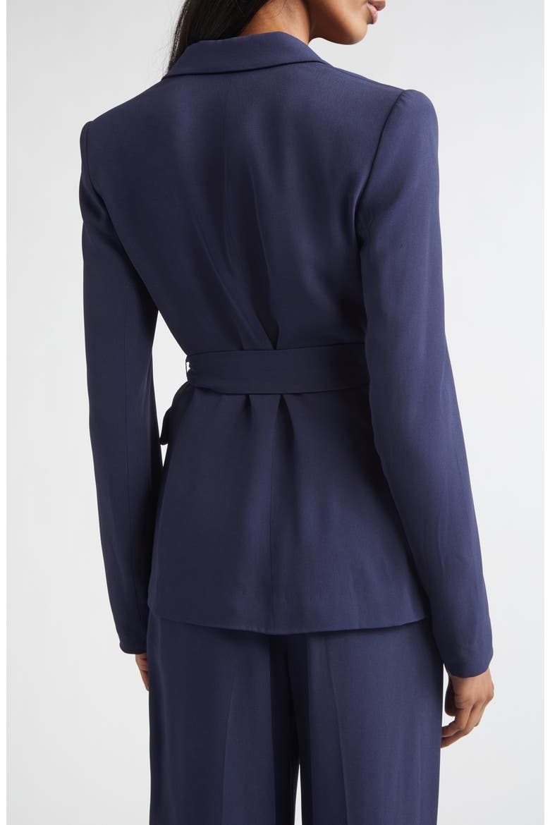 Juliana Belted Lightweight Stretch Cady Wrap Jacket, Alternate, color, MIDNIGHT