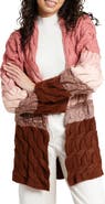 SAACHI Coloblock Cable Knit Cardigan