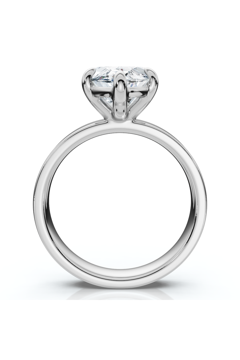 Certified 2Ct Marquise Cut Flat Cigar Band Engagement Ring 14k Gold Lab Grown, Alternate, color, 14k White Gold