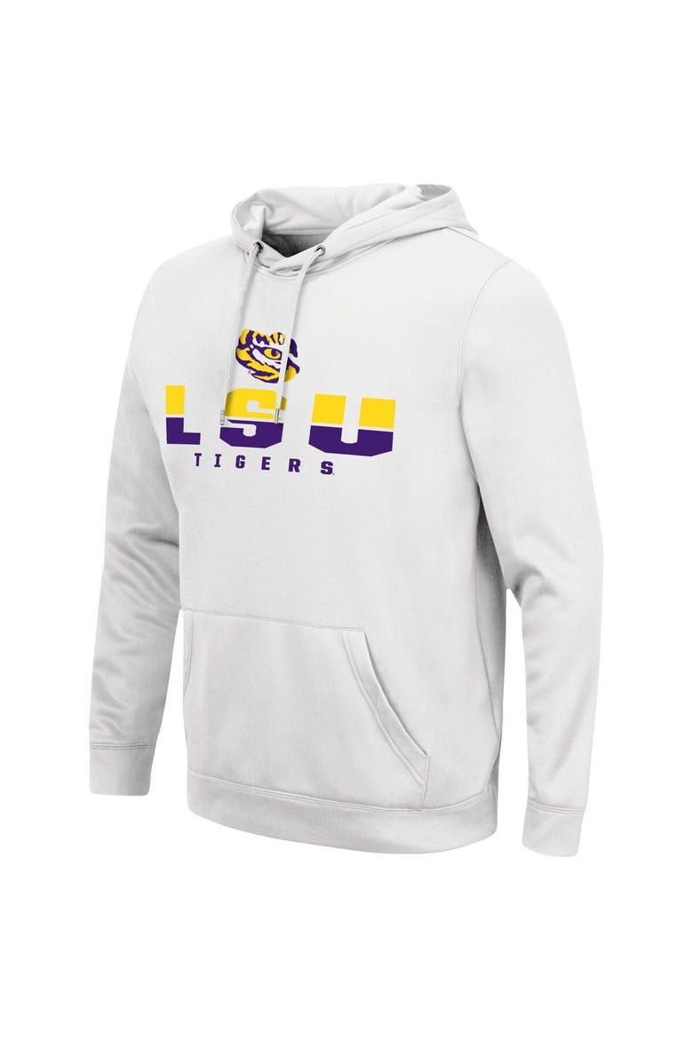 Men's Colosseum White LSU Tigers Lantern Pullover Hoodie, Alternate, color, White