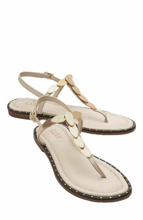 Forever & Always Shoes Marea Leather Flat Sandal in Beige Leather at Nordstrom, Size 8