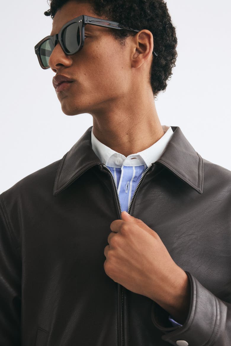 Jacket With Collar, Alternate, color, Dark brown