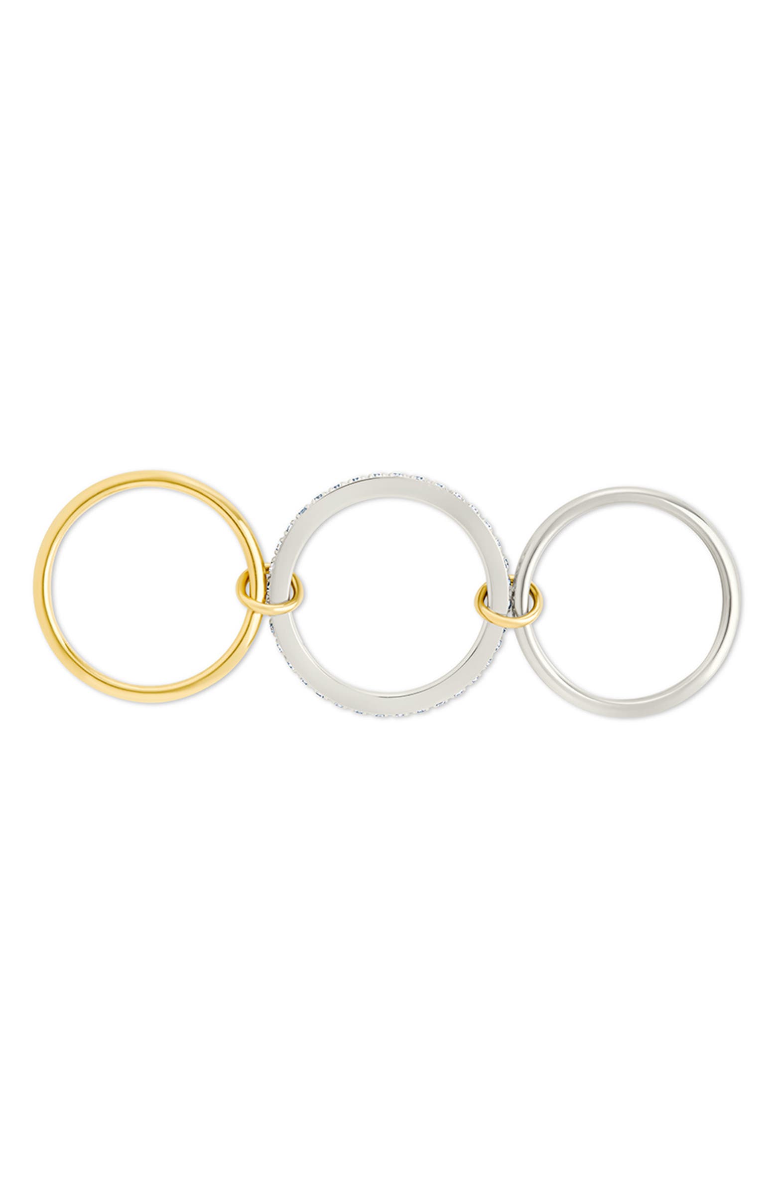 Sterling Forever Edda Cubic Zirconia Statement Linked Stacking Ring ...