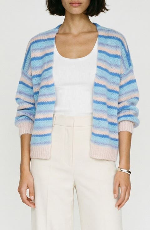 Maybe Stripe Open Front Cardigan