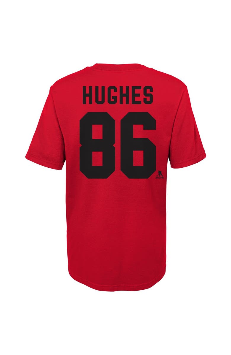 Outerstuff Youth Jack Hughes Red New Jersey Devils 2024 NHL Stadium Series Name & Number T-Shirt, Alternate, color, 