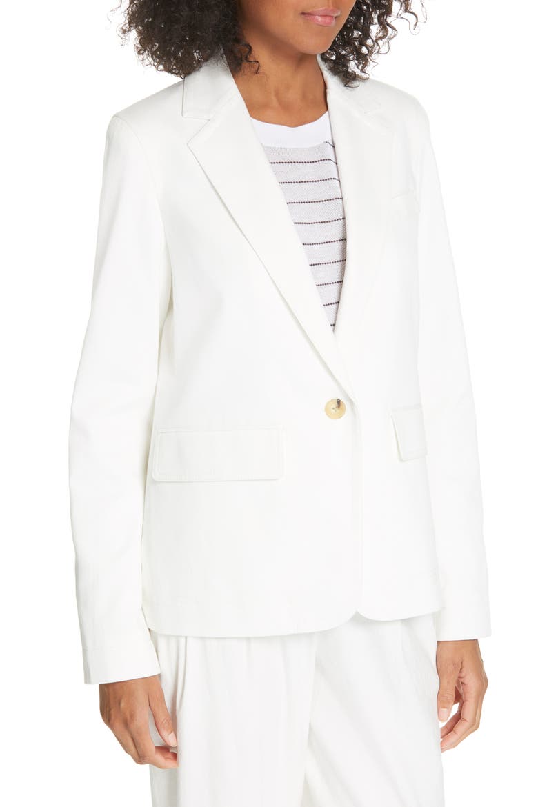 Cotton & Linen Blend Jacket, Alternate, color, OFF WHITE