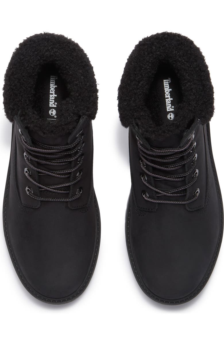 Timberland Stone Street Waterproof Faux Fur Lined Platform Boot, Alternate, color, Black Nubuck