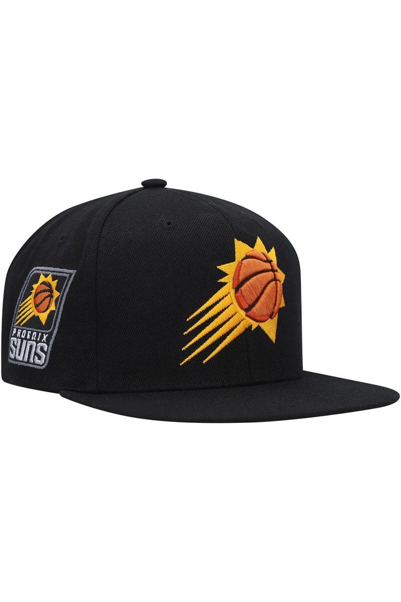 Men's Mitchell & Ness Black Phoenix Suns Side Core 2.0 Snapback Hat, Main, color, Black