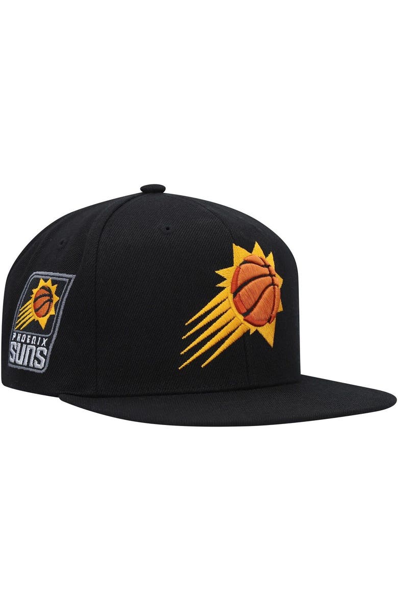 Mitchell & Ness Men's Mitchell & Ness Black Phoenix Suns Side Core 2.0 Snapback Hat, Main, color, Black