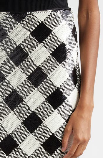Veronica Beard Allora Sequin Check Midi Skirt | Nordstrom