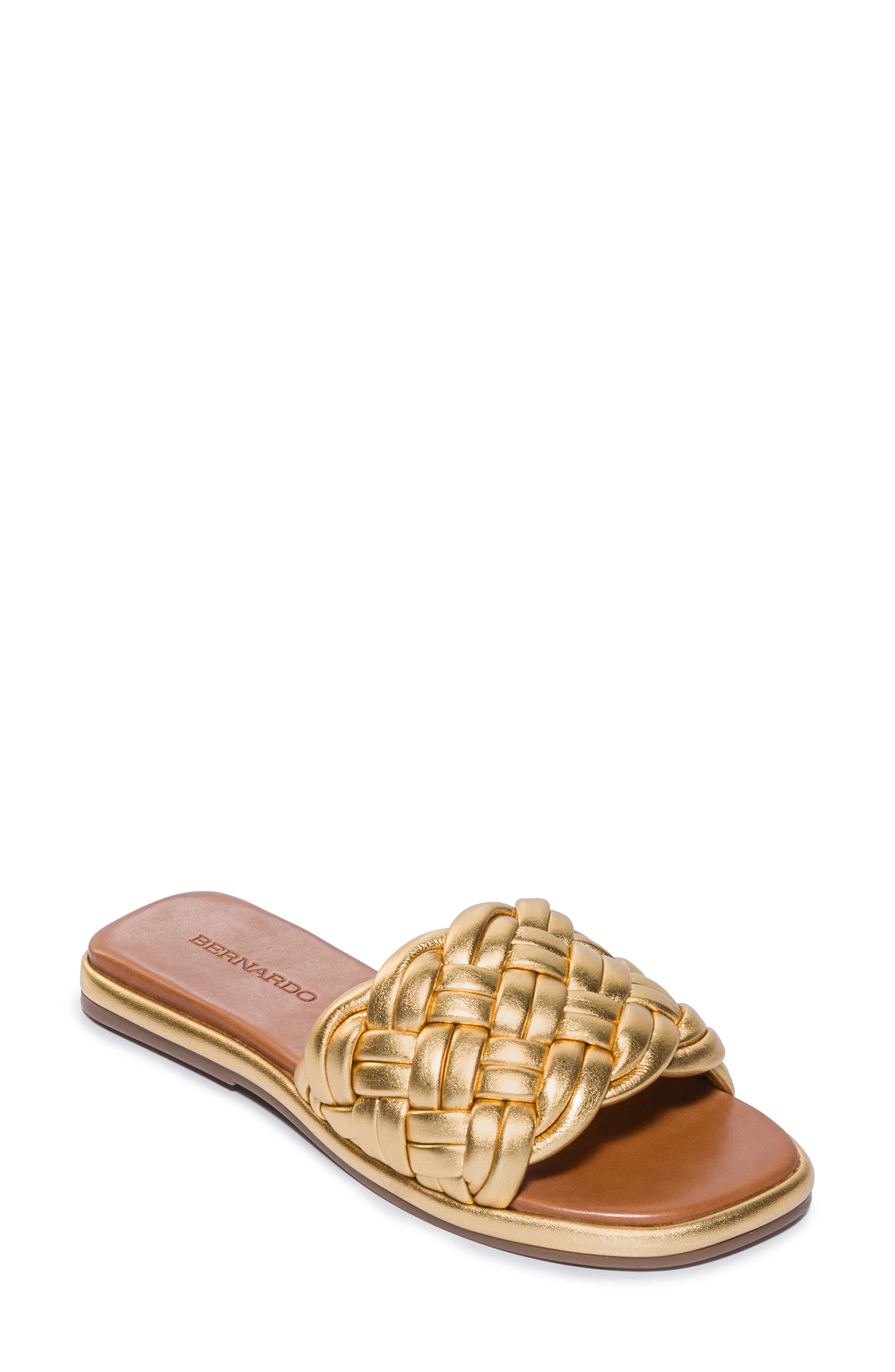 Troy Slide Sandal, Main, color, GOLD