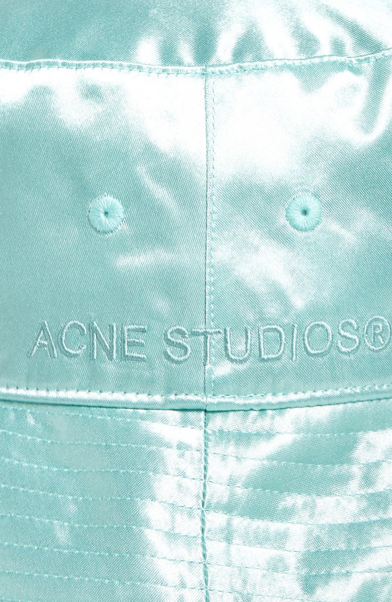 Acne Studios Logo Embroidered Reversible Satin Bucket Hat, Alternate, color, 