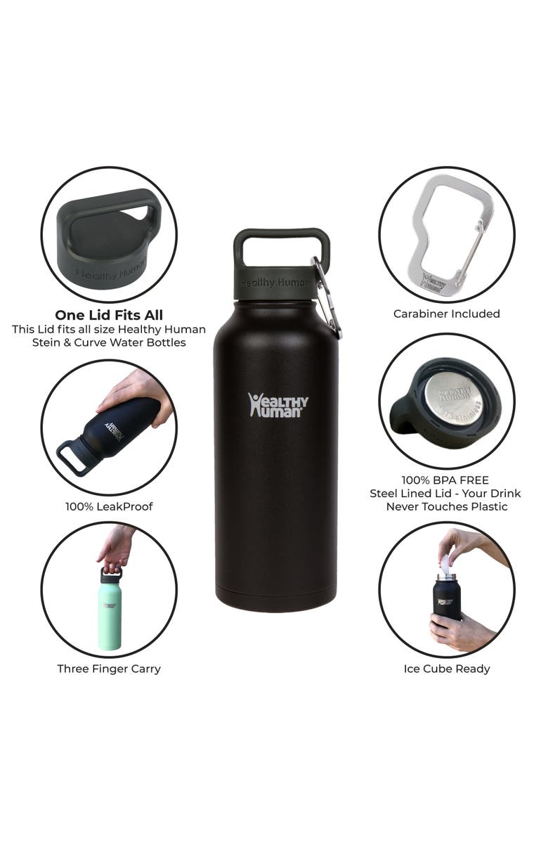 Healthy Human The Stein Water Bottle 32 oz, Alternate, color, Slate Gray