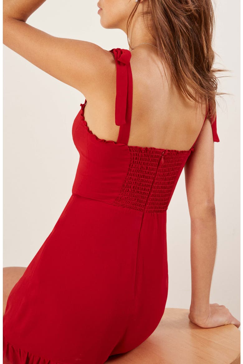 Christine Ruffle Detail Minidress, Alternate, color, LIP STICK