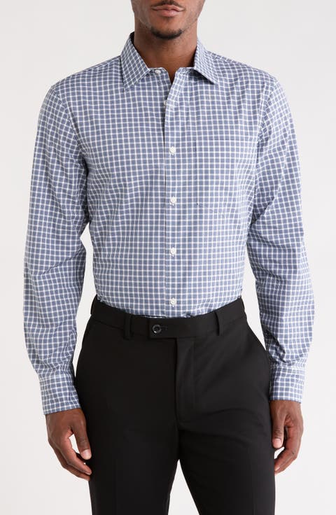 Plaid Cotton Poplin Button-Up Shirt