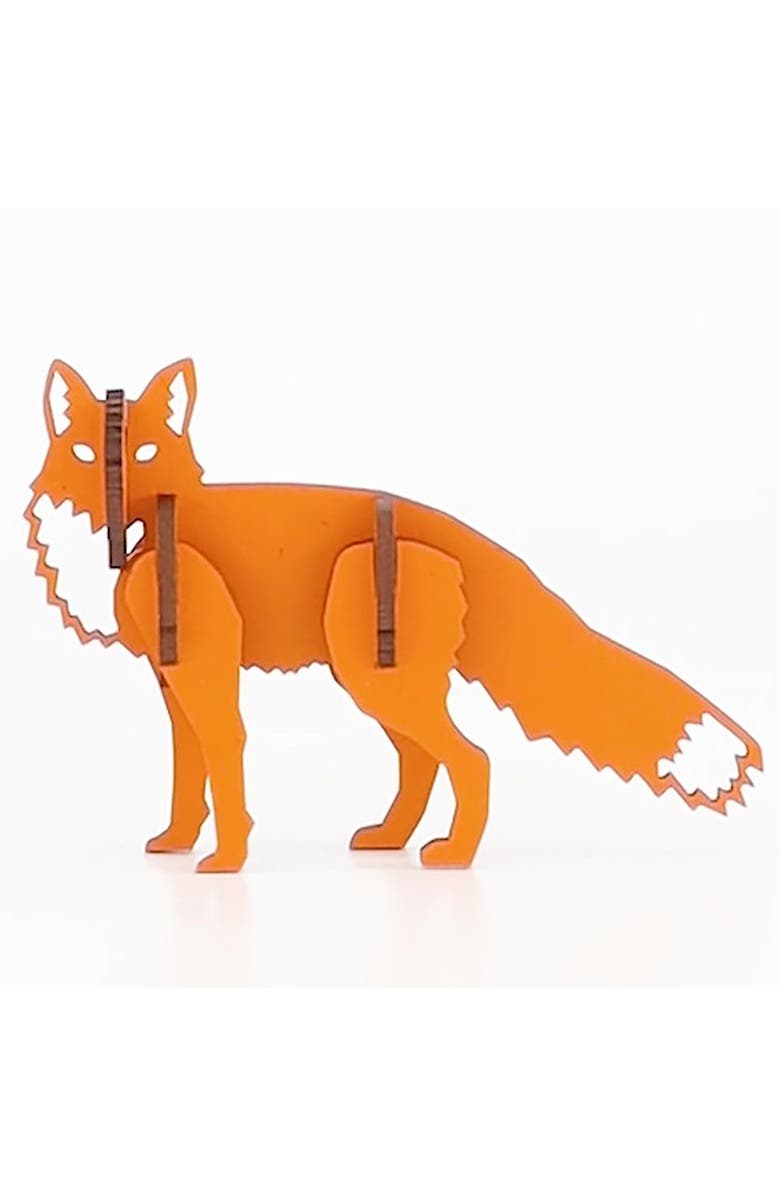 Little & Wood Woodlet Curious Fox 3D Wooden Kit Set, Ages 6+, Alternate, color, Multicolored