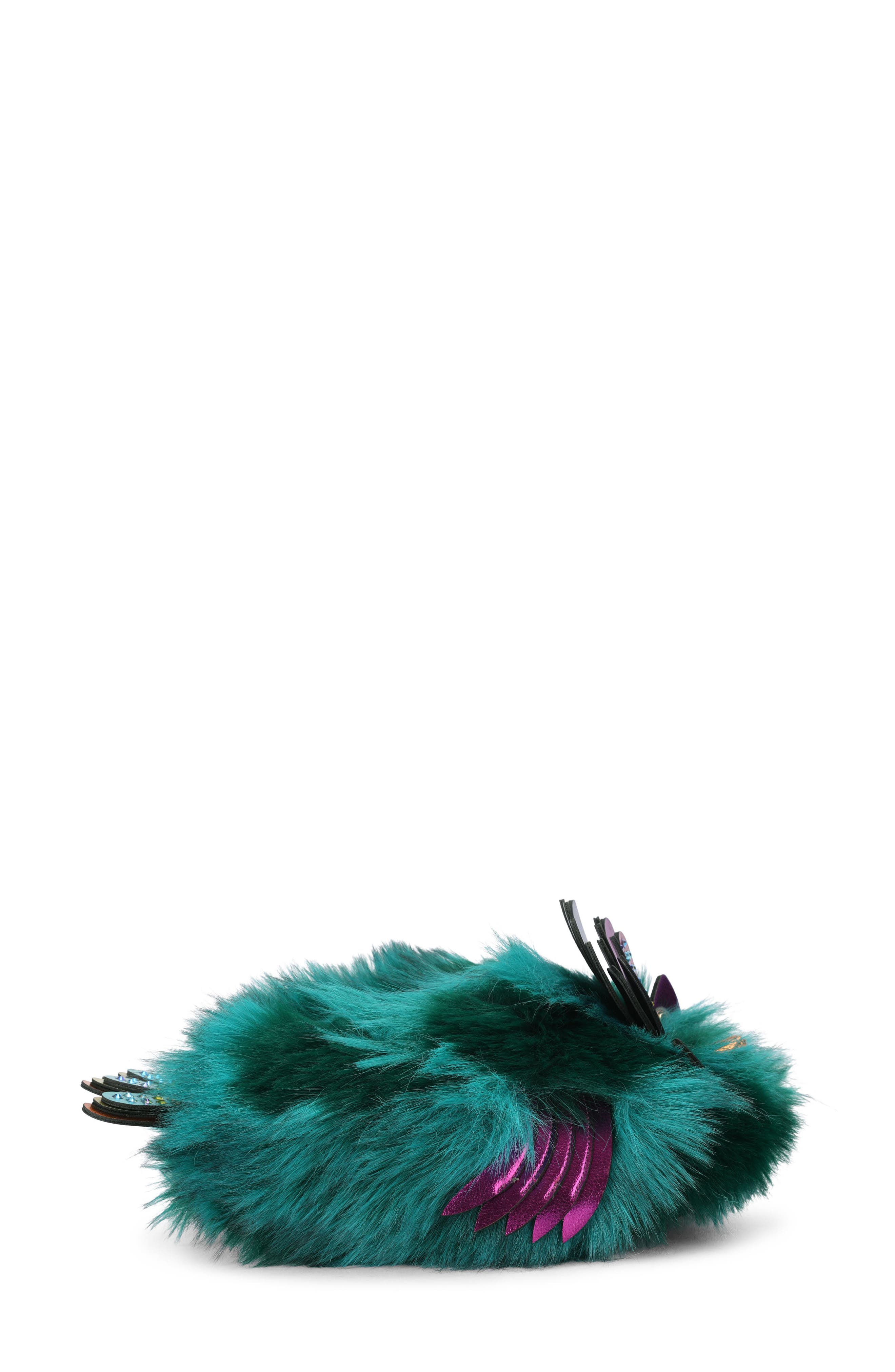 Eagle Fluff Faux Fur Slipper, Alternate, color, GREEN