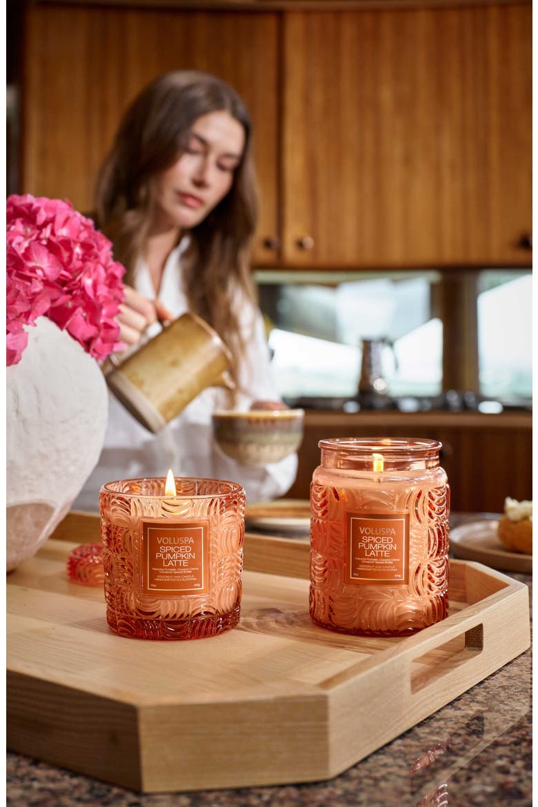 Large Spiced Pumpkin Latte Classic Candle, Alternate, color, ORANGE