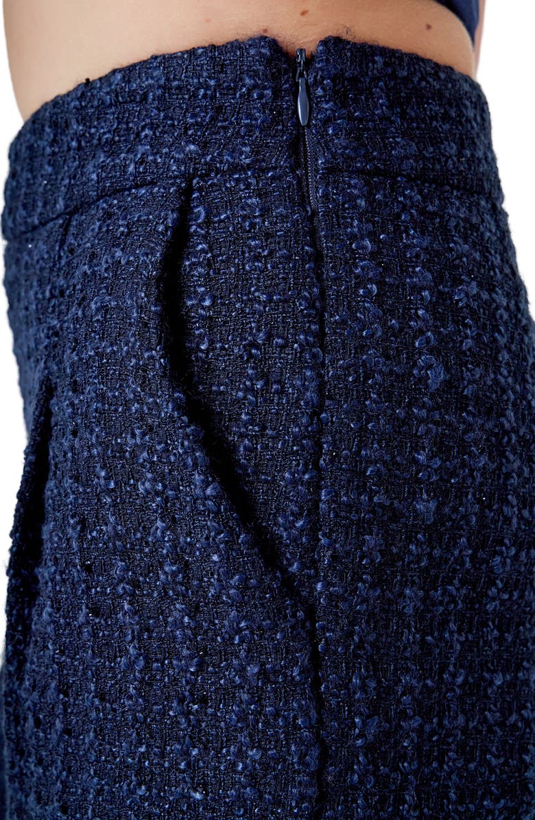 Endless Rose Relaxed Tweed Shorts, Alternate, color, Navy