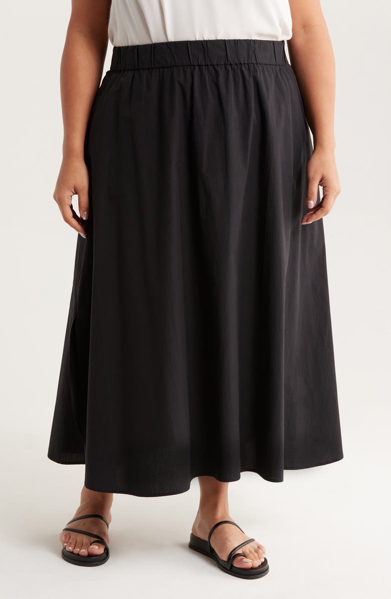 Eileen Fisher Organic Cotton Poplin Maxi Skirt, Main, color, 