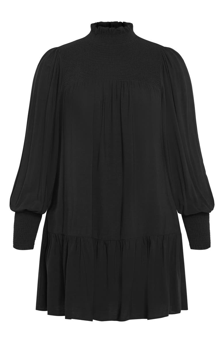 City Chic Cassia Smocked Long Sleeve Dress, Alternate, color, 